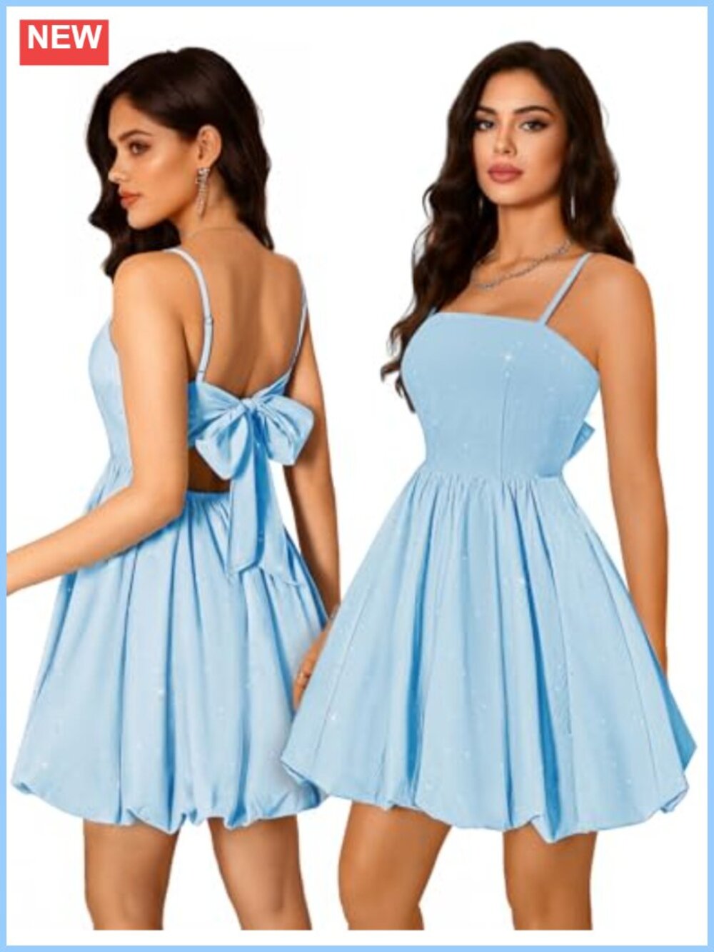 Sparkly Bubble Homecoming Dress Short A-Line Semi-Formal Mini